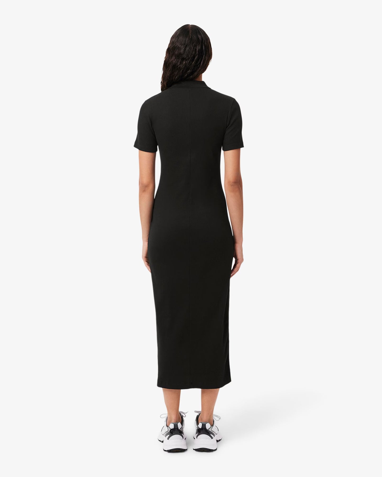Lacoste Women's Long Ribbed Cotton Polo Dress