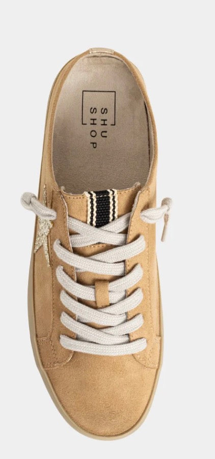 Shu Shop Polka Slide on Shoe (Beige Suede)