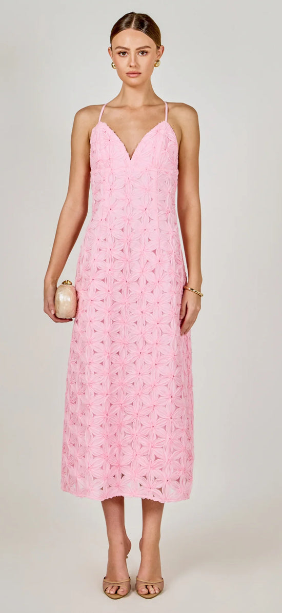 Endless Rose LACE SPAGHETTI STRAP MIDI DRESS