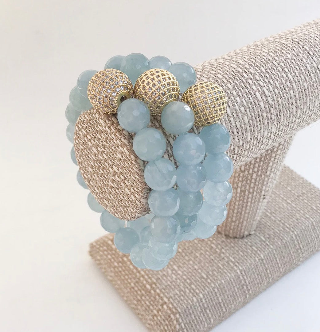 Virtue Gemstone Pave Ball Bracelets