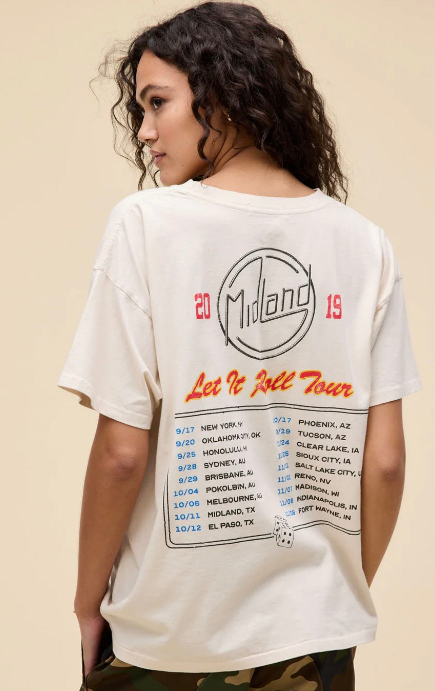 DAYDREAMER MIDLAND LET IT ROLL TOUR MERCH TEE