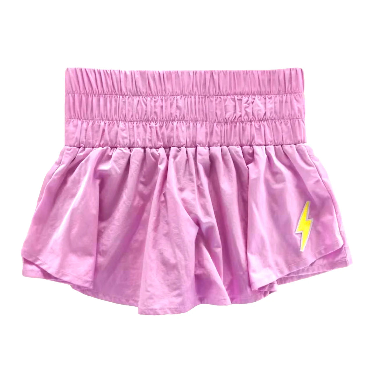 Gathered Mini Skort Double-Layer Mini Skort With Shorts Visible At The Back