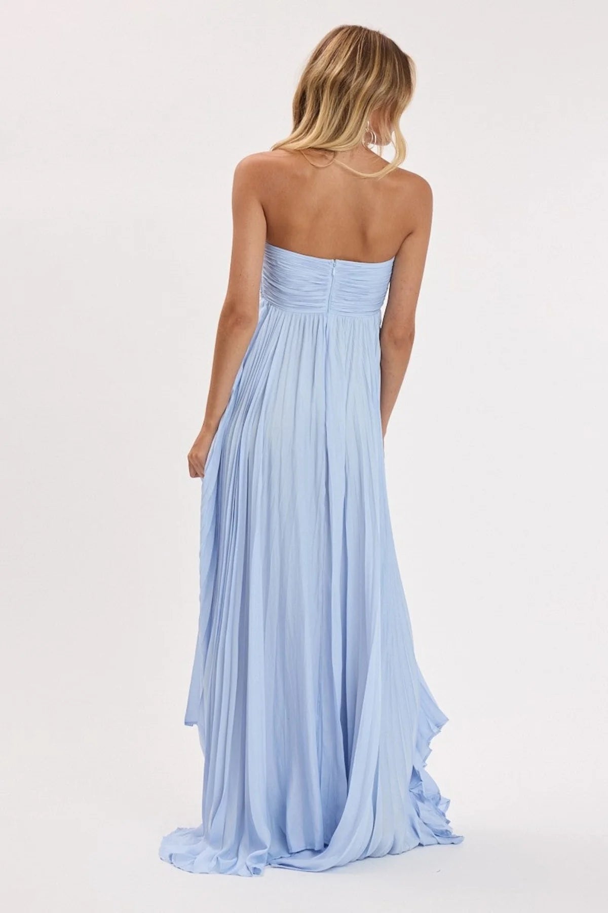 Arden Accordion Strapless Maxi Dress