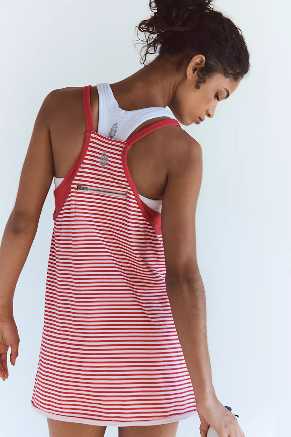 Hot Shot Printed Mini Dress(court stripe grapefruit combo)
