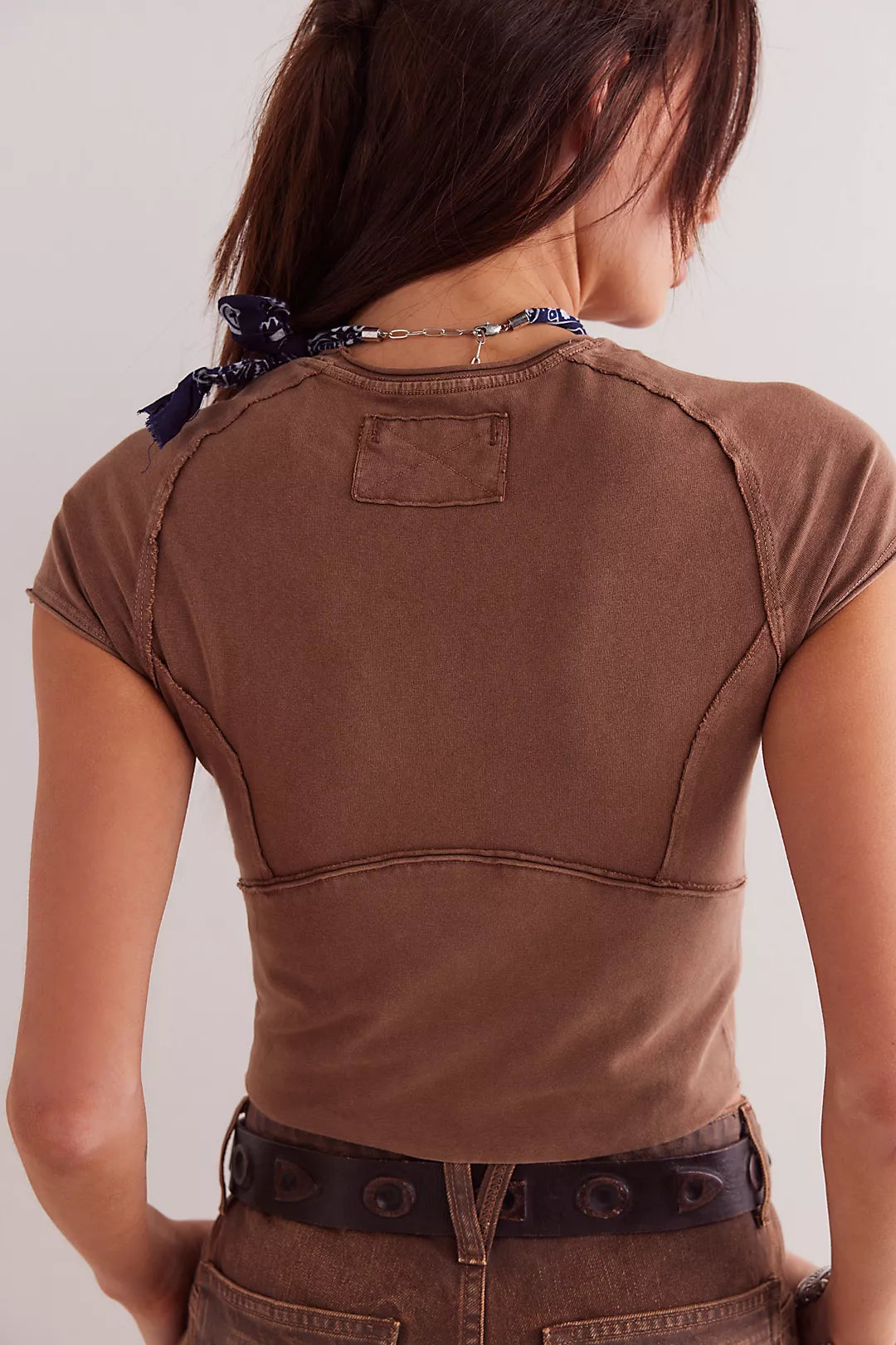 Free People Protagonist Cropped Cap Sleeve Tee