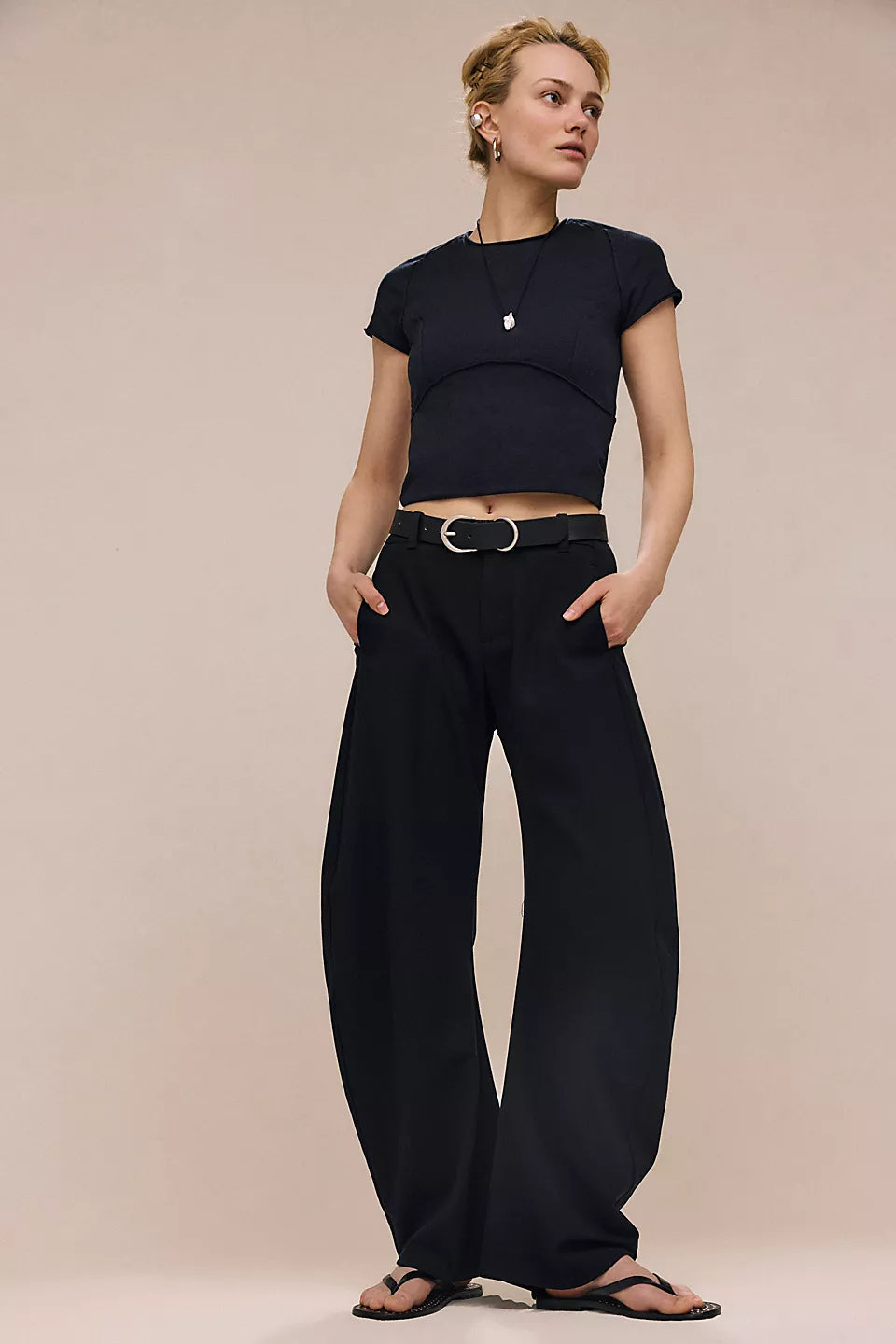 Free People Protagonist Cropped Cap Sleeve Tee