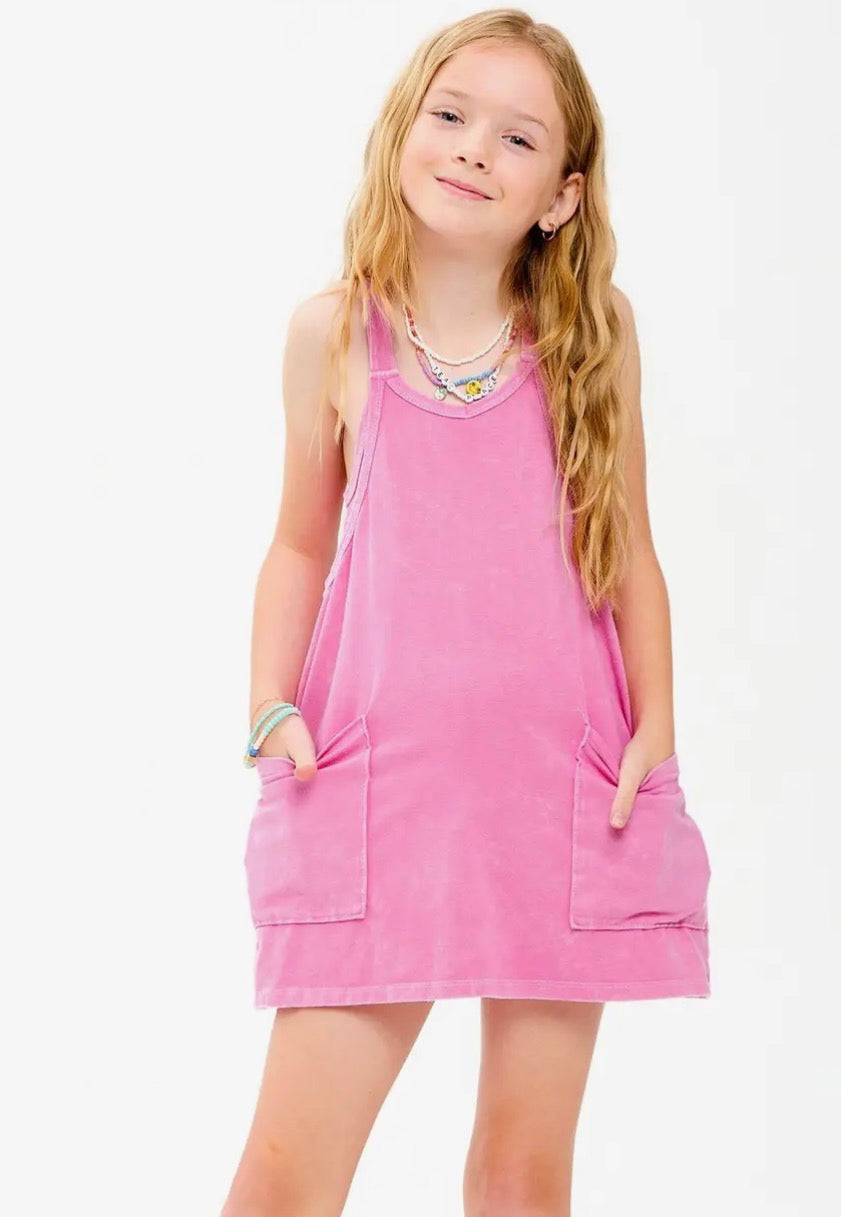 MINERAL WASHED HOT SHOT MINI DRESS/ROMPER