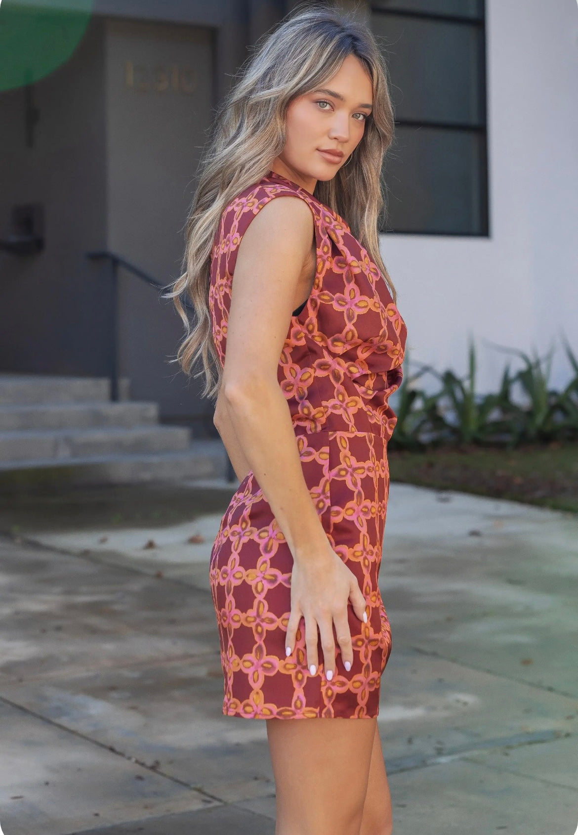 Retro Printed Mini Dress