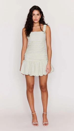 MINKPINK                                                                                           GREEN GINGHAM BUBBLE MINI DRESS
SABRINA BUBBLE MINI DRESS