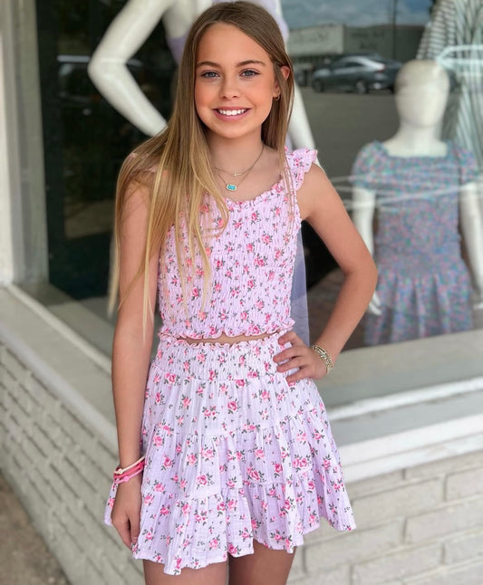 Flowers By Zoe                                                                                                     Ditzy Floral Smocked Skirt