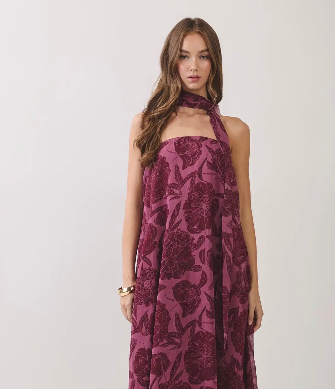 Bridget Floral Scarf Maxi Dress
