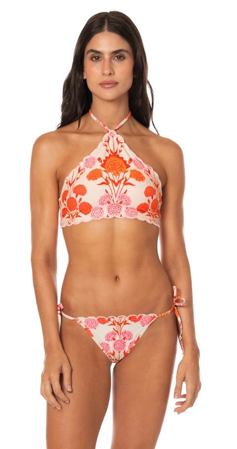 Maaji                                                                                                               Petal Spell Petal Halter Crop Top Bikini Top