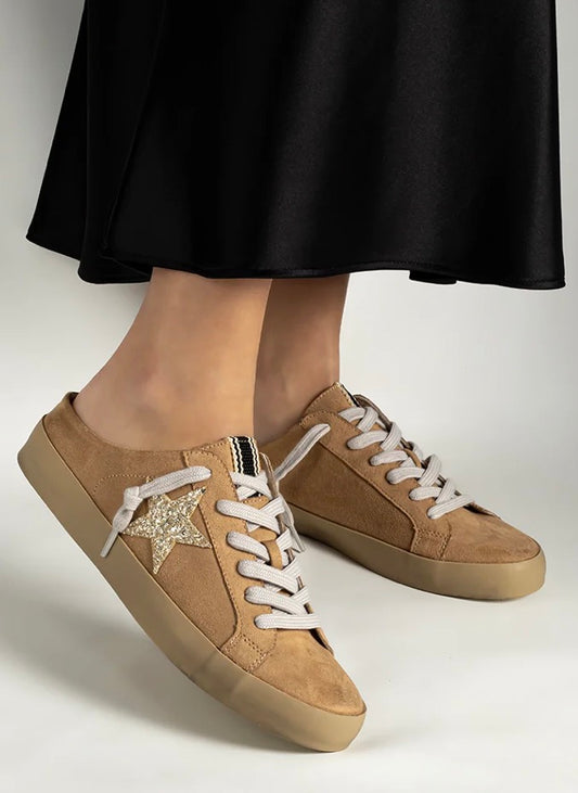 Shu Shop Polka Slide on Shoe (Beige Suede)