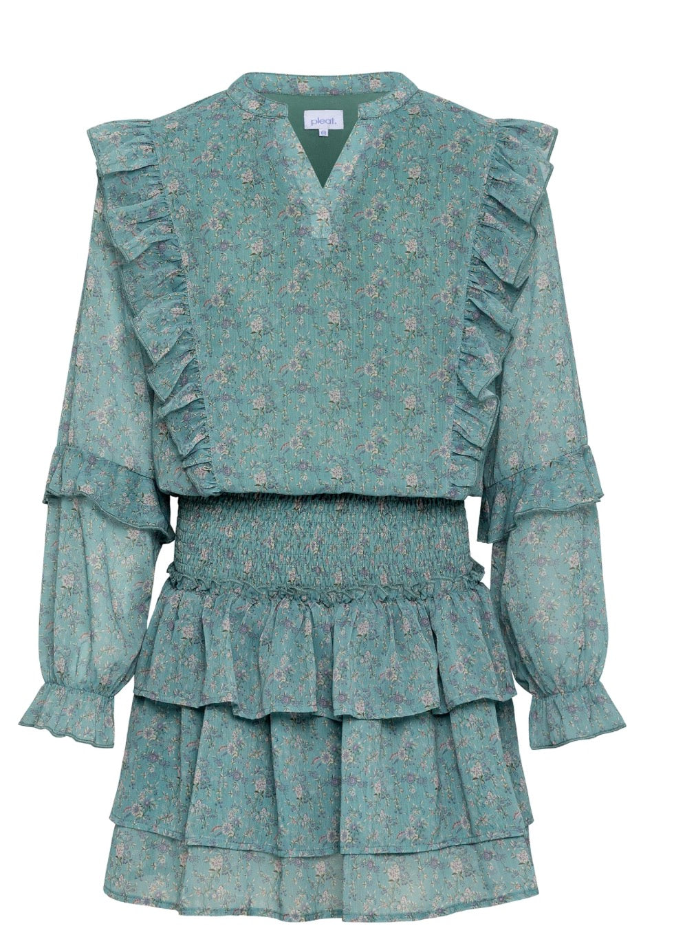 Pleat Campbell Dress (Whimsy Teal)