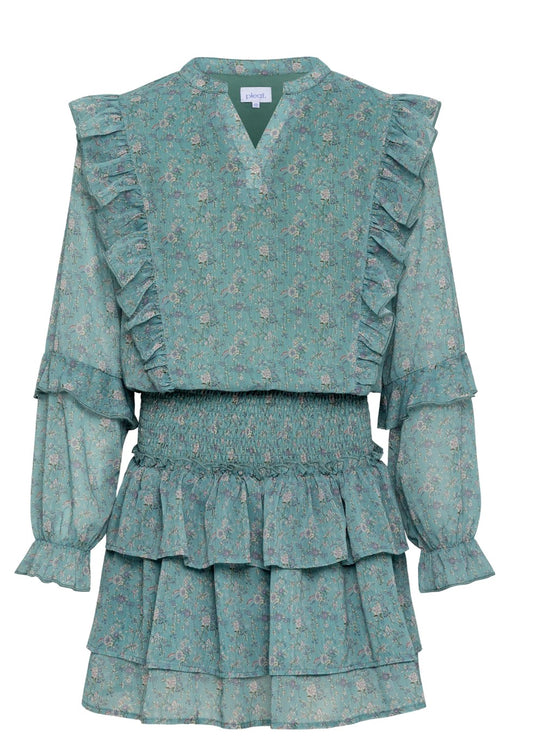 Pleat Campbell Dress (Whimsy Teal)