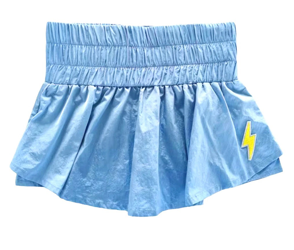 Gathered Mini Skort Double-Layer Mini Skort With Shorts Visible At The Back