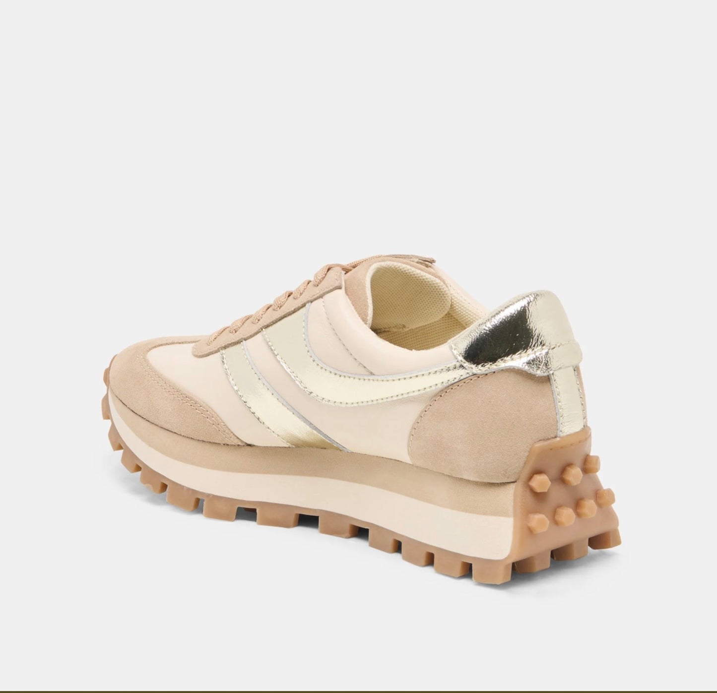 Dolce Vita Tresa Sneakers White Gold Suede