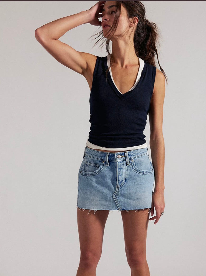 We The Free Lainey Low-Rise Mini Skirt