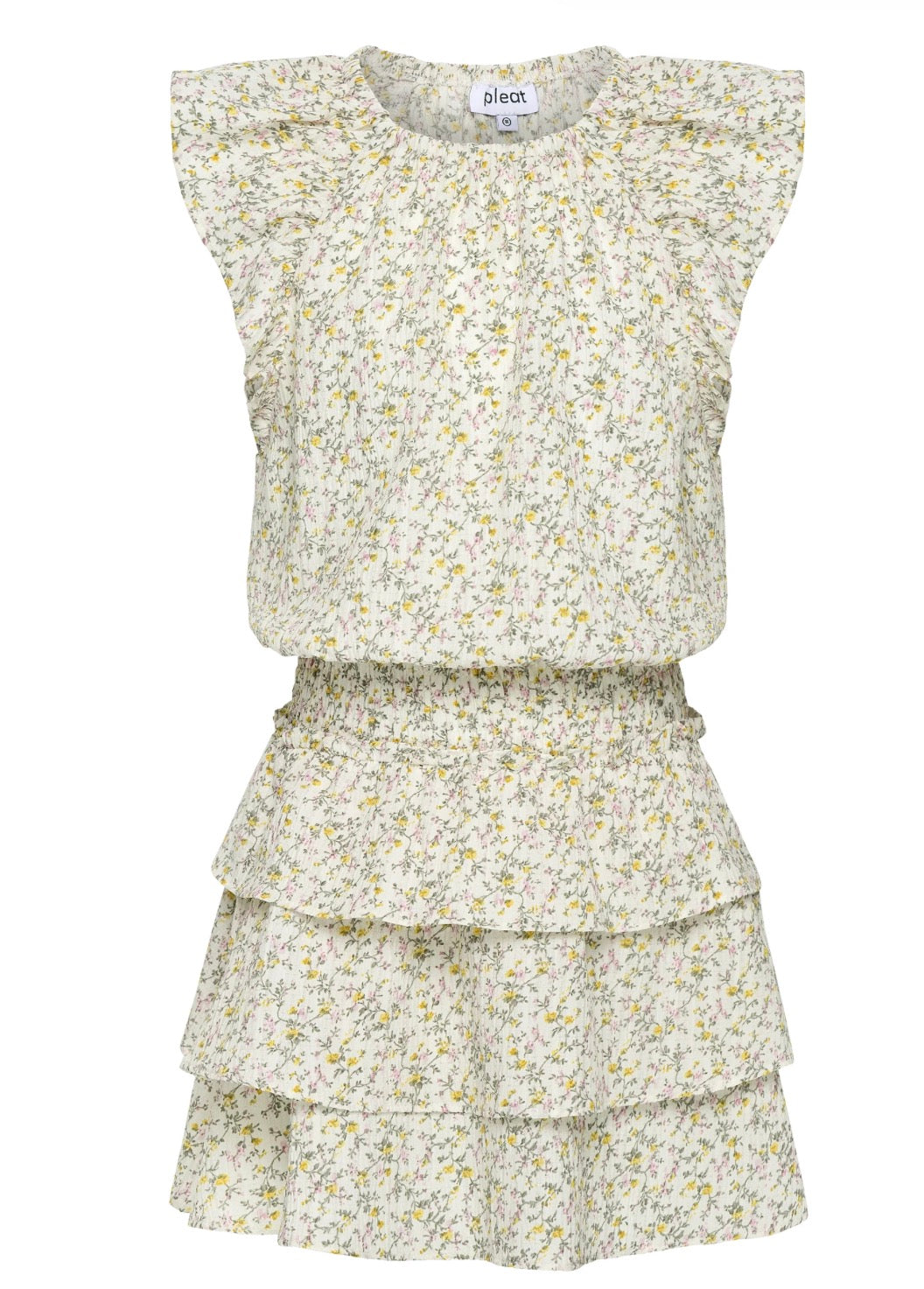 Pleat                                                                                                           Tepper Dress Cream Ditsy