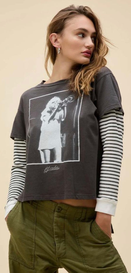 DAYDREAMER                                                                                                 Blondie Debbie Trumpet Photo Solo Twofer Long Sleeve Top