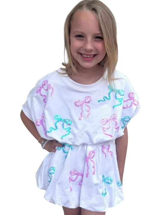 Maddie Bow Bubble Skirt Set