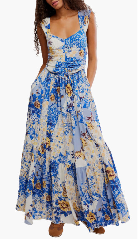 Free People                                                                                          Sasha Floral Mesh Midi Dress