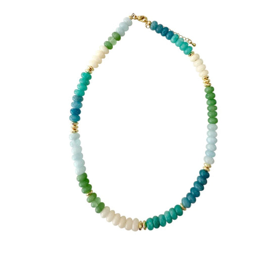 Gemelli Kerry Green Blue Beaded Necklace