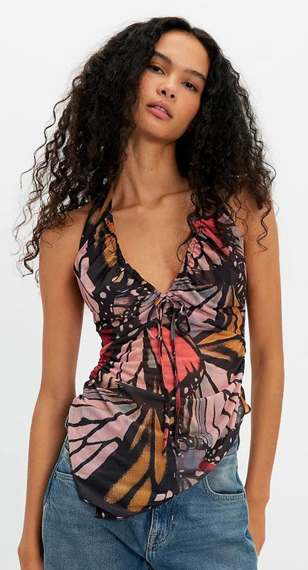Free People                                                                                           Butterfly Effect Halter Top