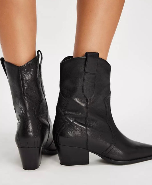 Free People                                                                                              Cat Nap Cowboy Boots (Black Leather)