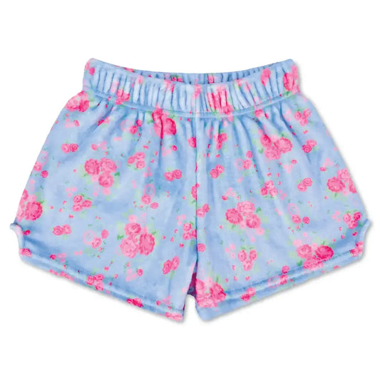 Iscream                                                                                                              Ditsy Floral Plush Shorts (Blue)