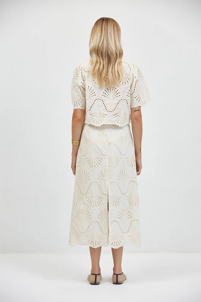a. ren                                                                                                           Cannes Eyelet Skirt