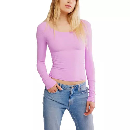FREE PEOPLE
Women's Free People Love Letter Long Sleeve Scoop Neck Shirt