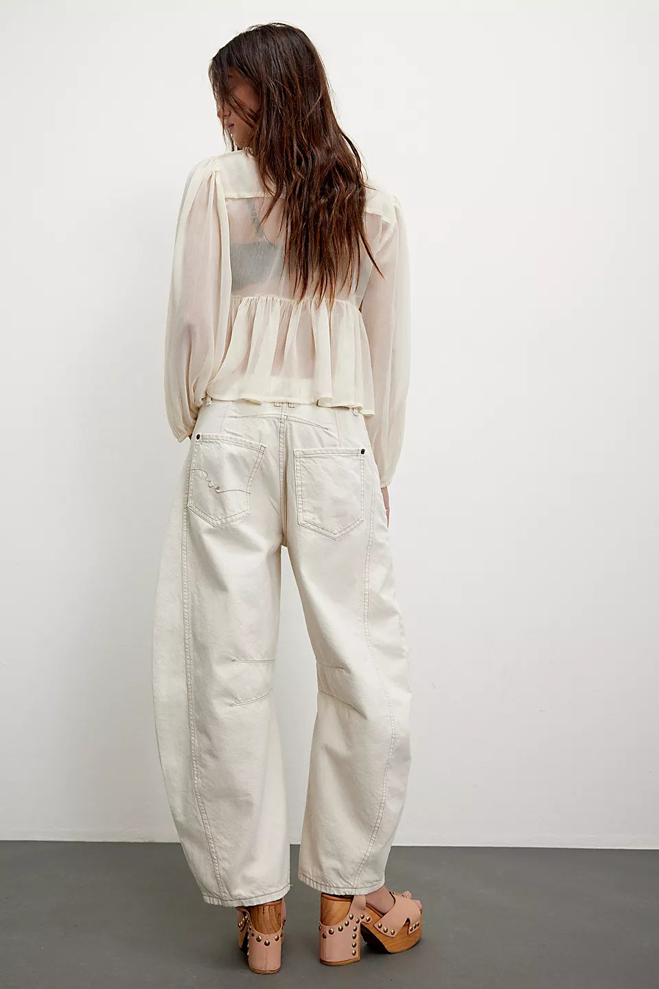 Free People                                                                                               We The Free Good Luck Mid-Rise Barrel Jeans