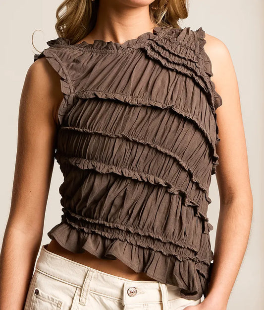 FREE PEOPLE                                                                                          PINK SANDS SMOCKED TOP