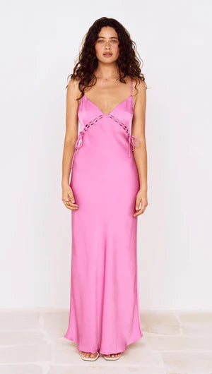 MINKPINK                                                                                                   FUCHSIA BIAS CUT MAXI DRESS WITH LACING DETAIL
CHIARA MAXI DRESS