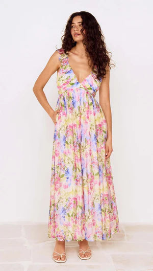 MINKPINK                                                                                               WATERCOLOUR FLORAL RUFFLE MAXI DRESS
CELINA MAXI DRESS