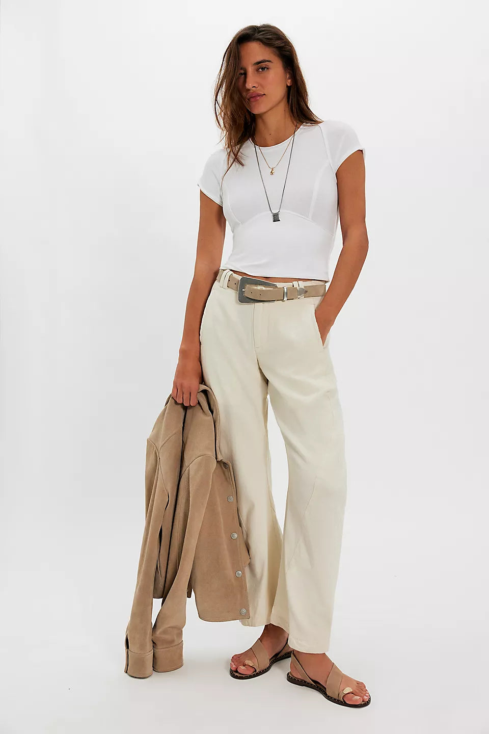 Free People                                                                                                We The Free Protagonist Cropped Cap Sleeve Tee