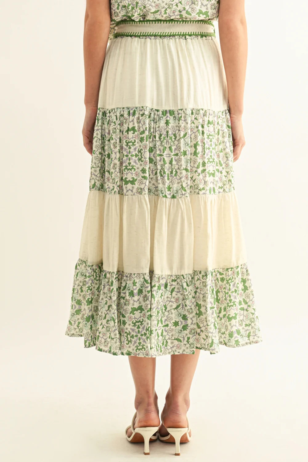 Adelyn Rae                                                                                              BLAIR MIXED MEDIA FLARED MIDI SKIRT