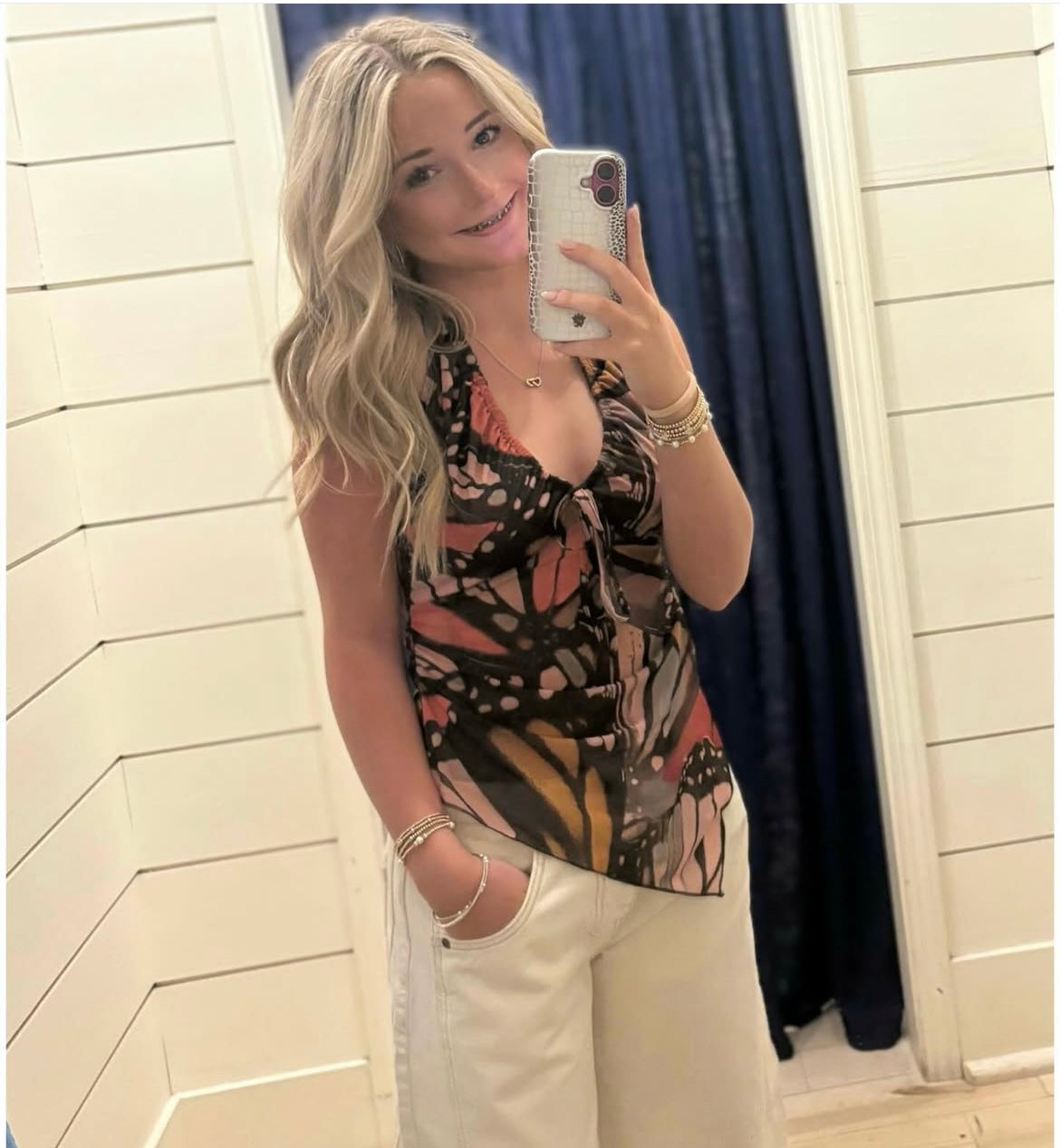Free People                                                                                           Butterfly Effect Halter Top