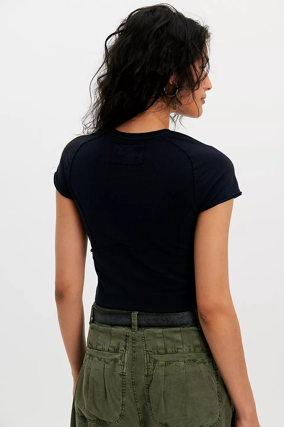 Free People                                                                                        Protagonist Cropped Cap Sleeve Tee