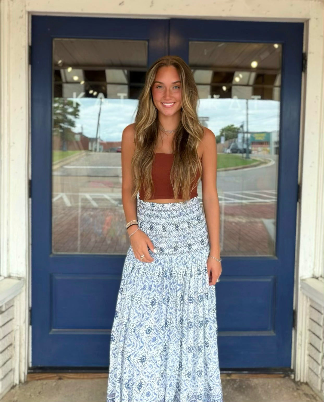 Free People                                                                                       Ravenna Printed Convertible Maxi Skirt