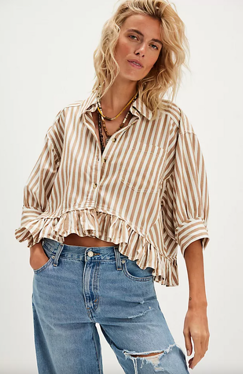 Free People                                                                                               Bailey Stripe Shirt