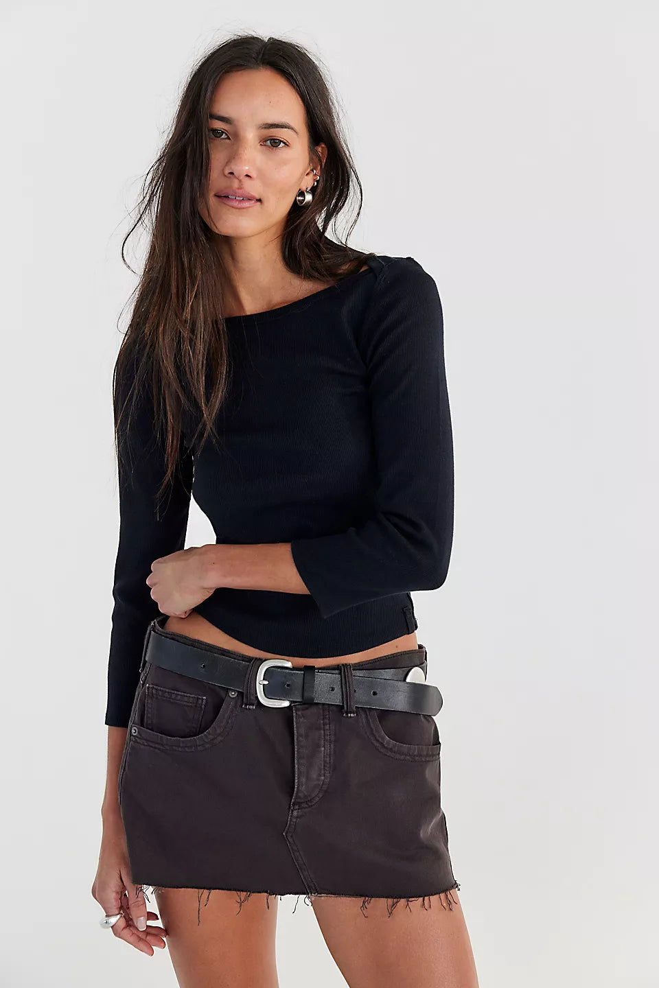 Free People                                                                                                  Lainey Low-Rise Mini Skirt