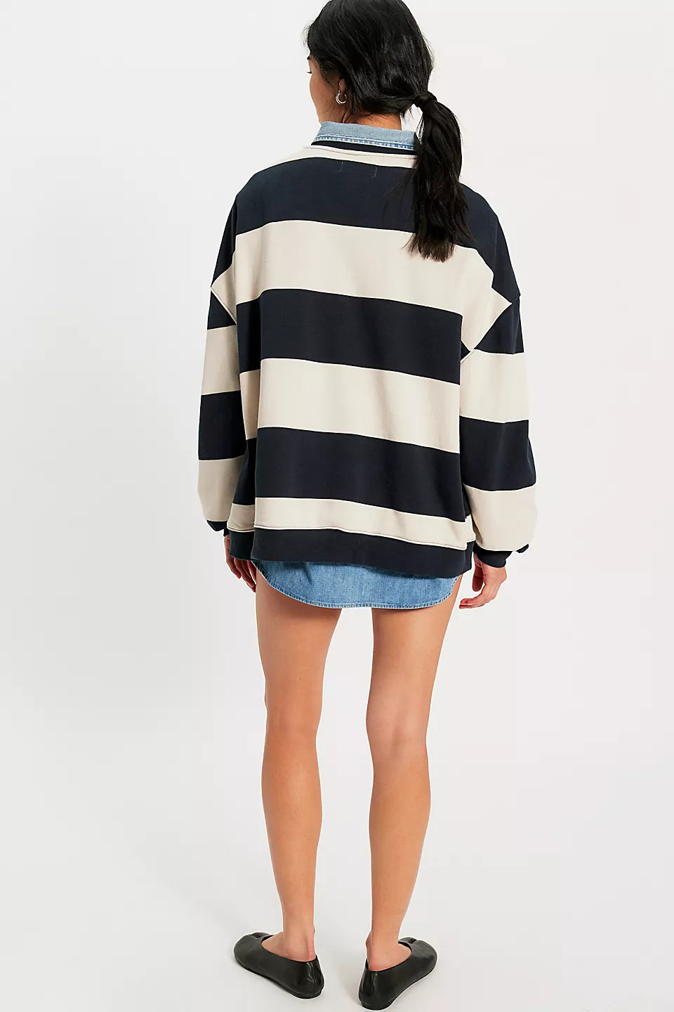 Free People We The Free Classic Striped Oversized Crewneck