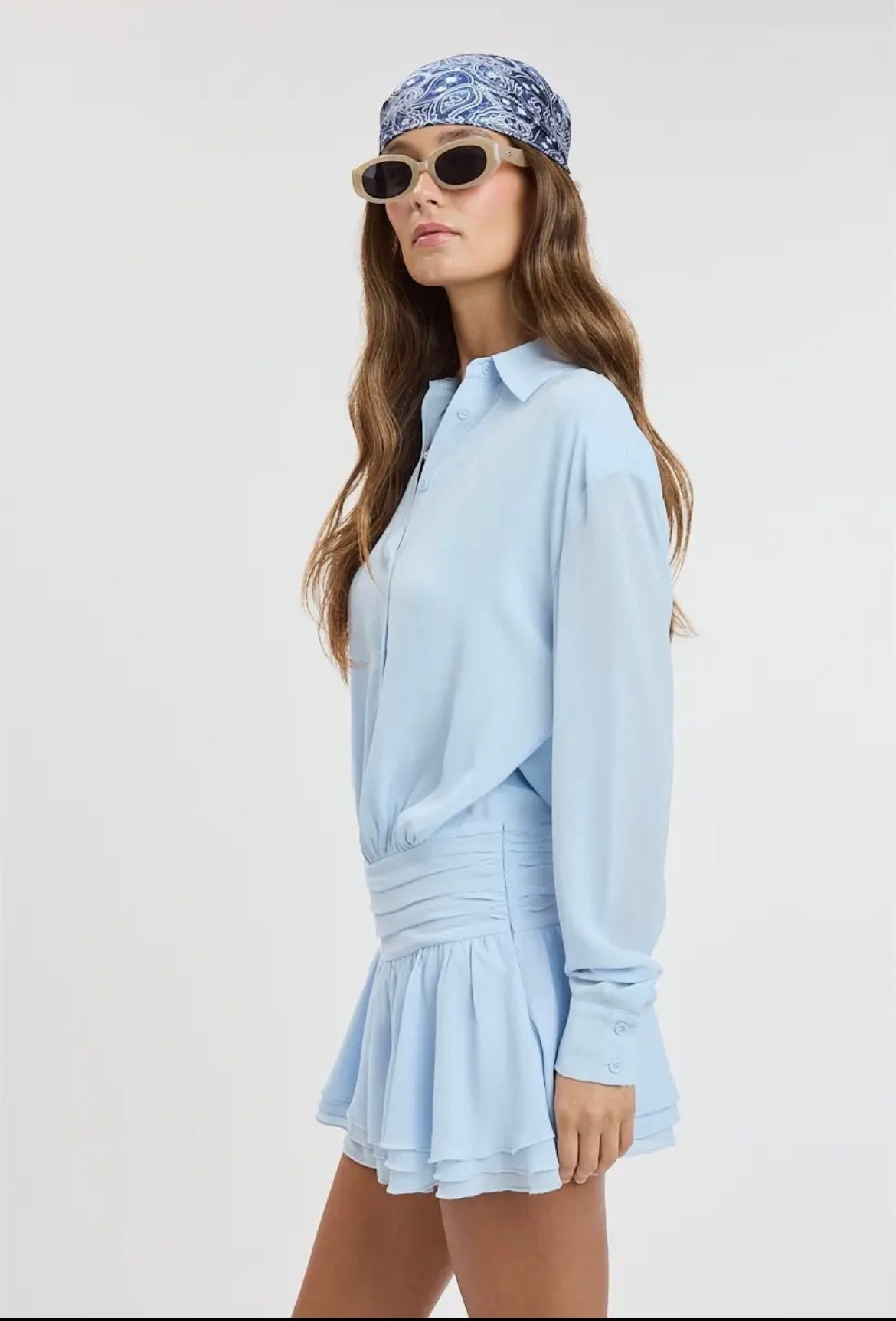 Skye Chiffon Button Down Mini Dress