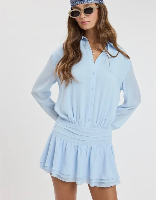 Skye Chiffon Button Down Mini Dress