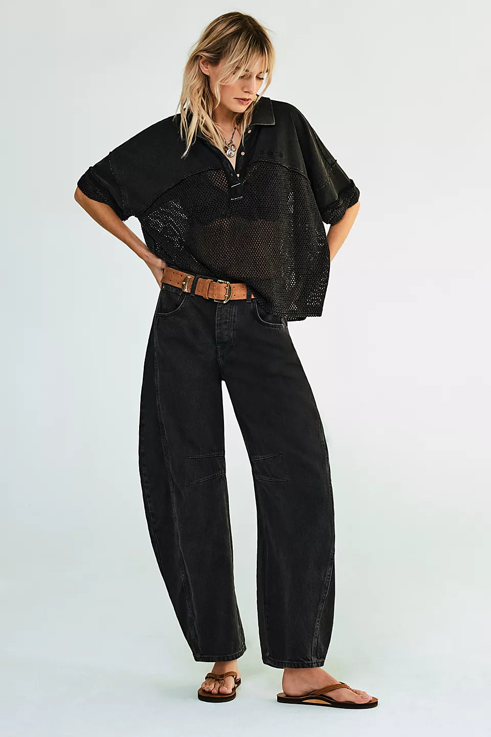 We The Free                                                                                            Good Luck Mid-Rise Barrel Jeans