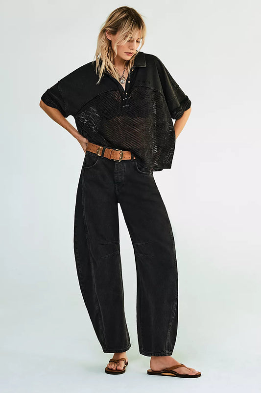 We The Free                                                                                            Good Luck Mid-Rise Barrel Jeans