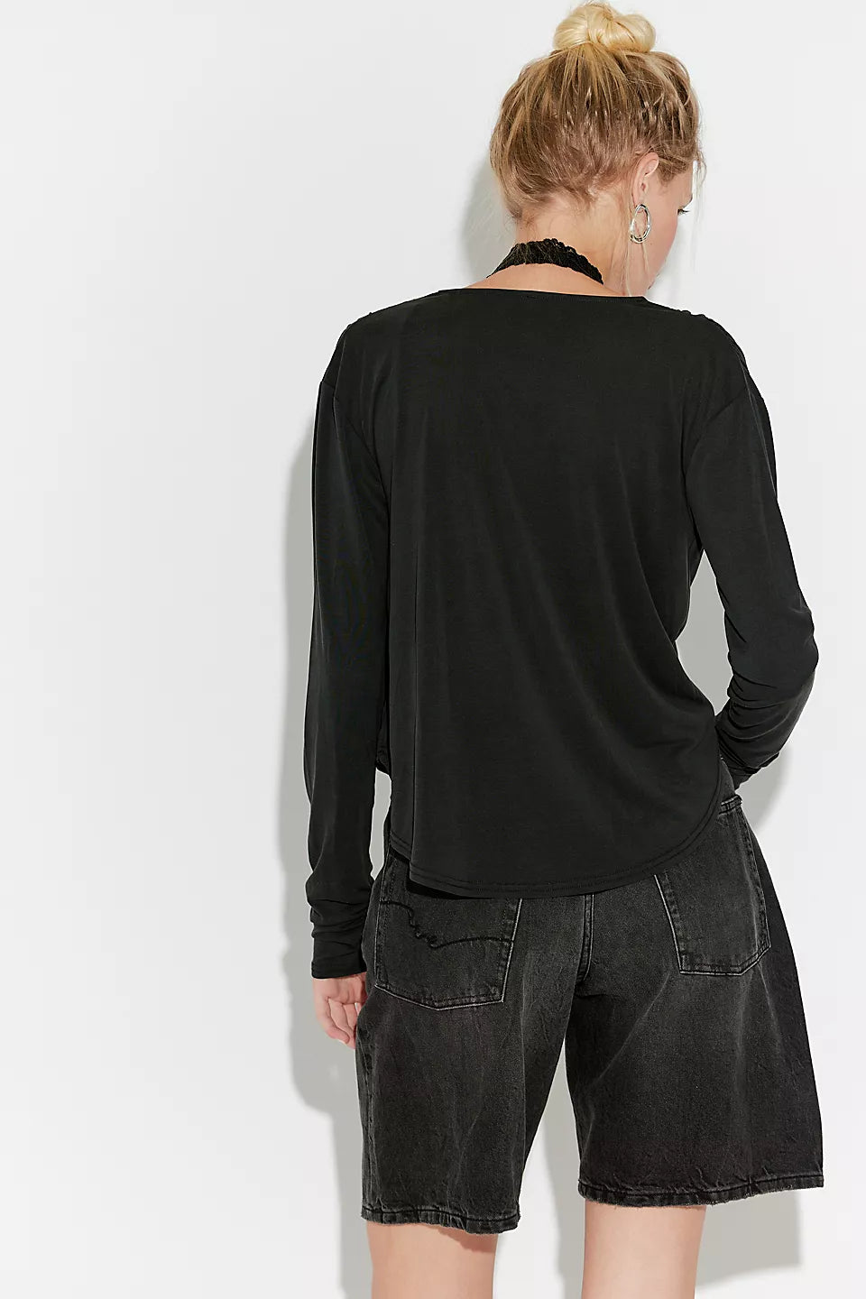 Free People                                                                                                                       Jane Draped Long Sleeve Top