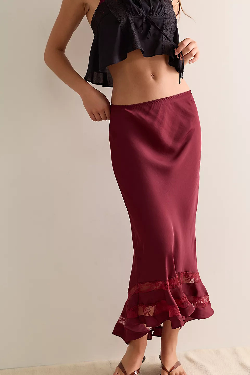 Free People                                                                                                       Long Lost Lover Maxi Slip Skirt